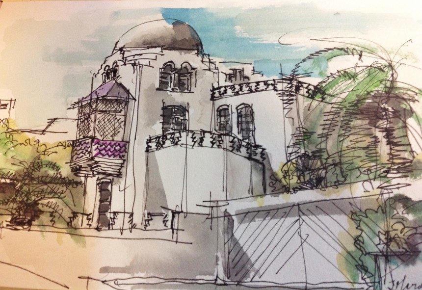 La Media Luna: croquis del Arquitecto Jose Eduardo Mariño