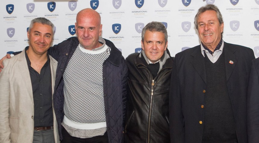 Andres Barrios, Director de Deportes, Javier Gentile Arquitecto de IC, Rolando Rozemblum Socio Inverson, Enrique Antia Intendente Maldonado.